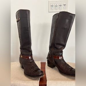 Genuine Python leather boots